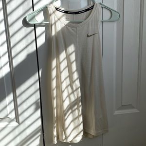 Small White and Gold Nike Running Dri-Fit Tank Top